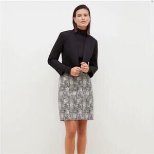 MM LaFleur Noho Lined Pencil Skirt in Black White Crackle Size 0P